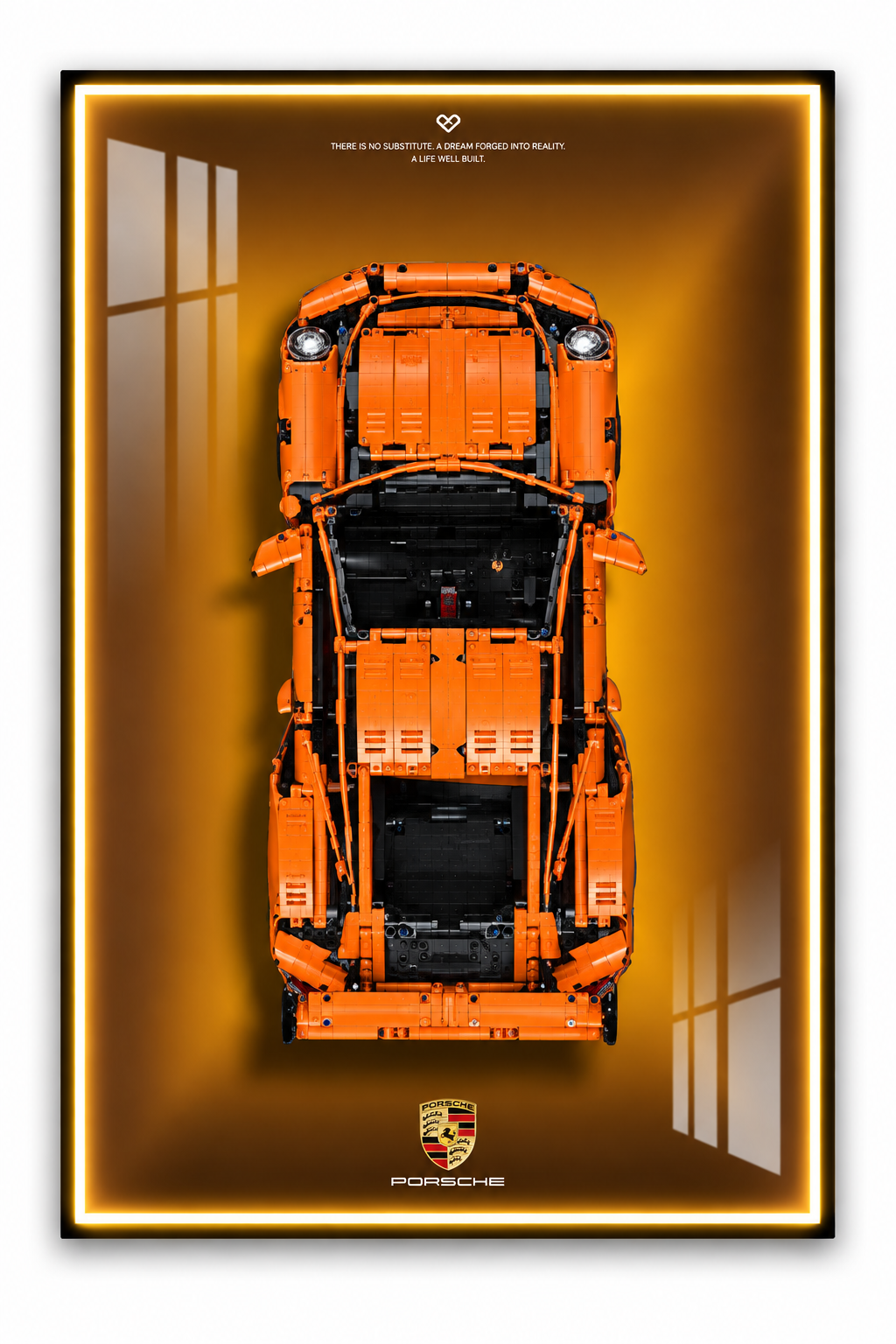 Porsche 911 GT3 RS Lego 3D Display Board