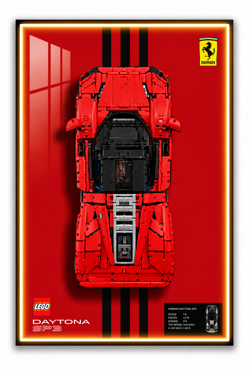 Ferrari Daytona Lego 3D Display Board