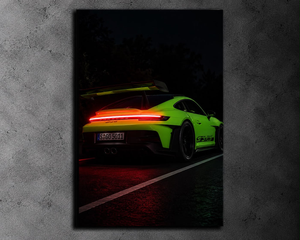 Porsche GT3 RS LED Car Display Frame - Neon Green