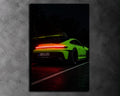 Porsche GT3 RS LED Car Display Frame - Neon Green