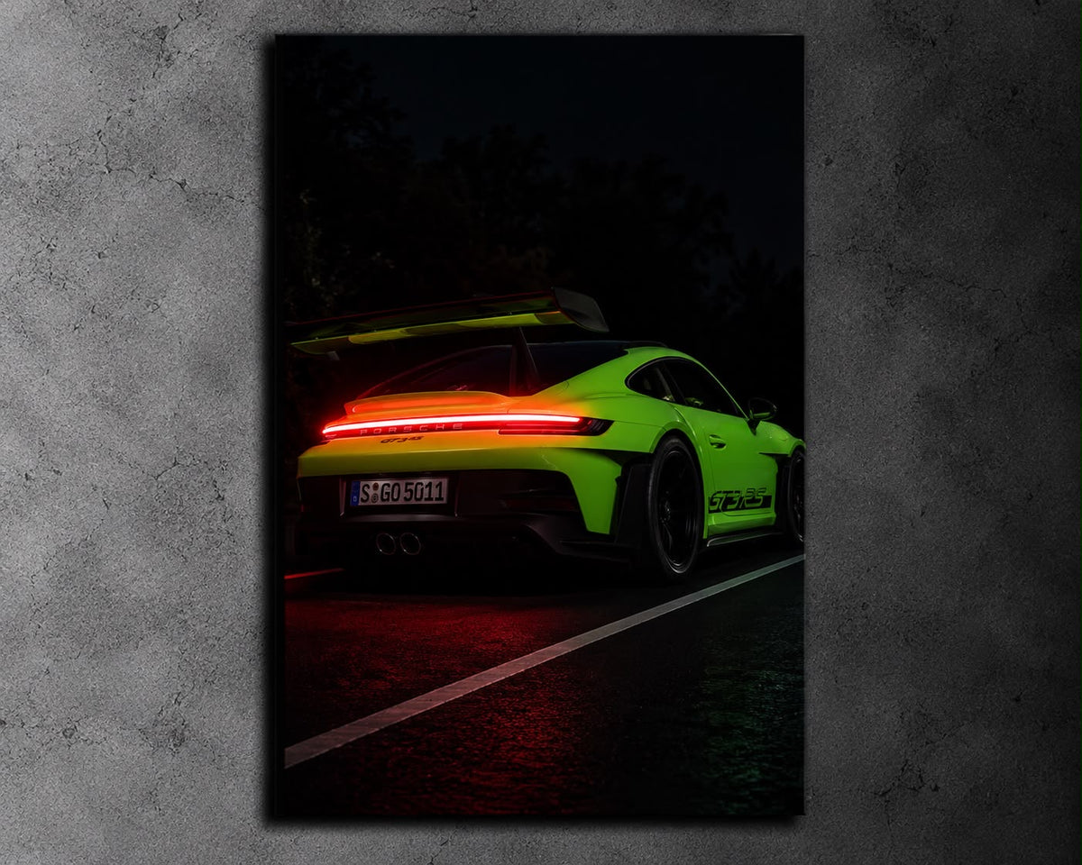 Porsche GT3 RS LED Car Display Frame - Neon Green