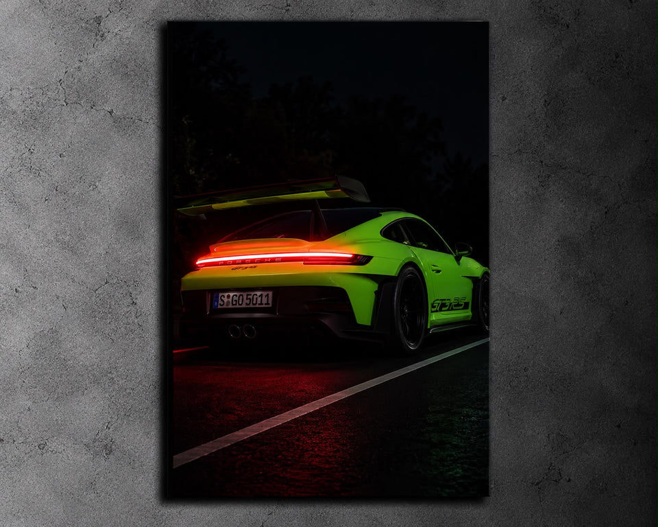 Porsche GT3 RS LED Car Display Frame - Neon Green