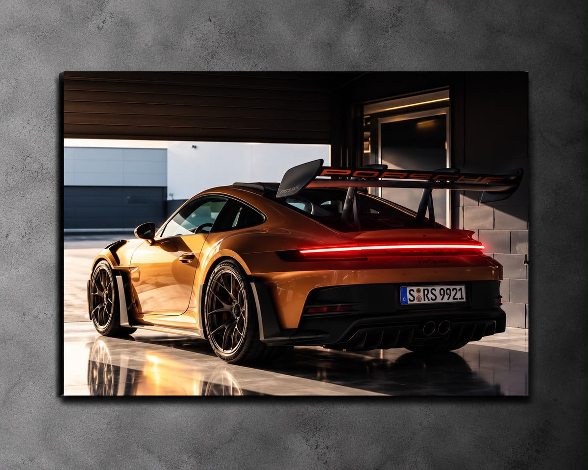 Porsche 911 GT3 RS LED Car Display Frame - Orange