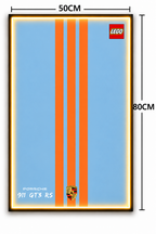 Porsche 911 GT3 RS Gulf 3D Lego Display Board
