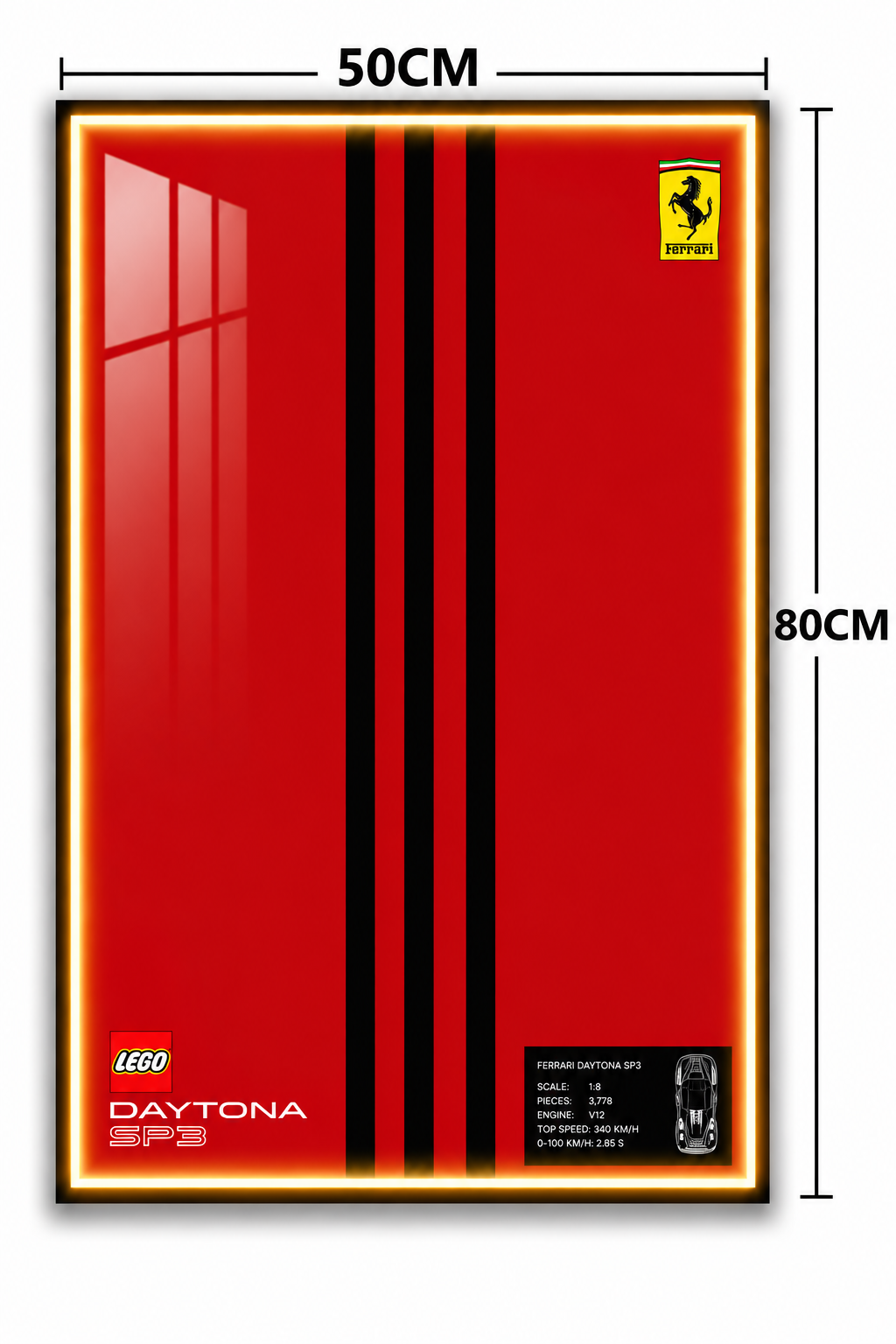 Ferrari Daytona Lego 3D Display Board