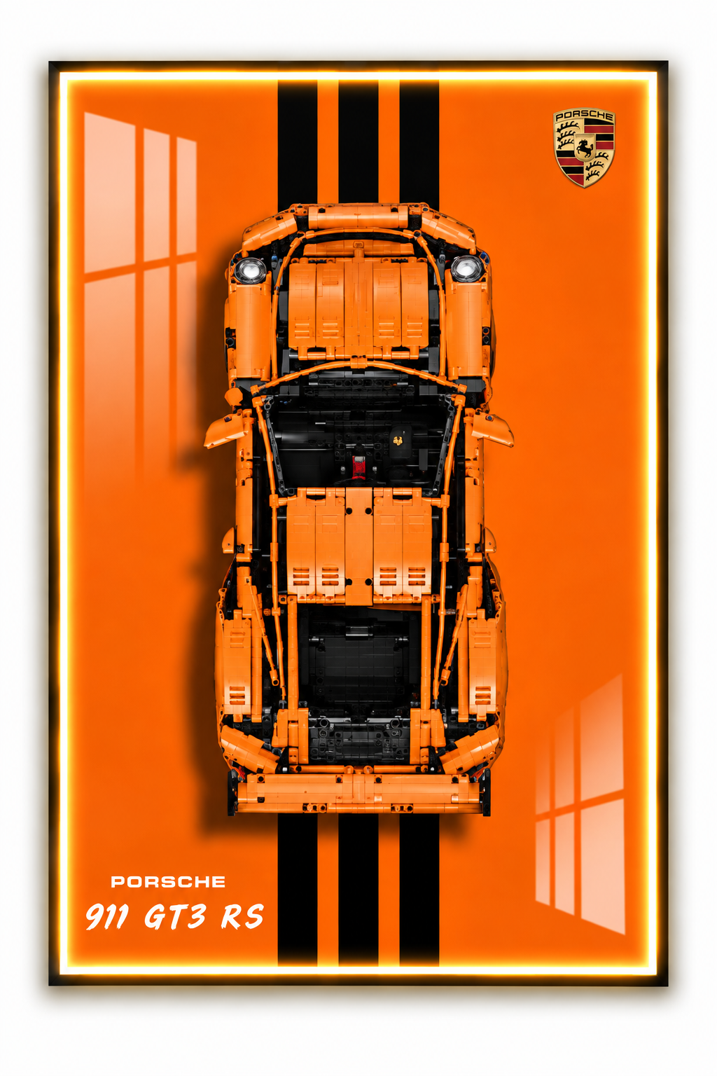 Porsche 911 GT3 RS Lego 3D Display Board