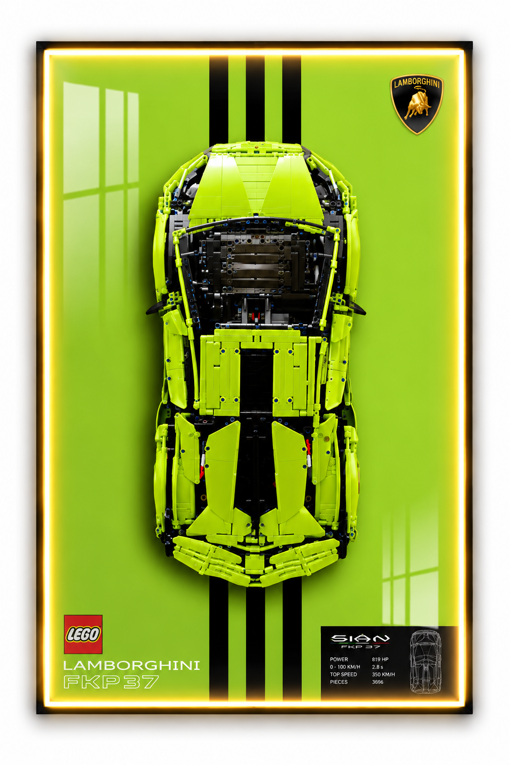 Lamborghini Sian Lego 3D Display Board
