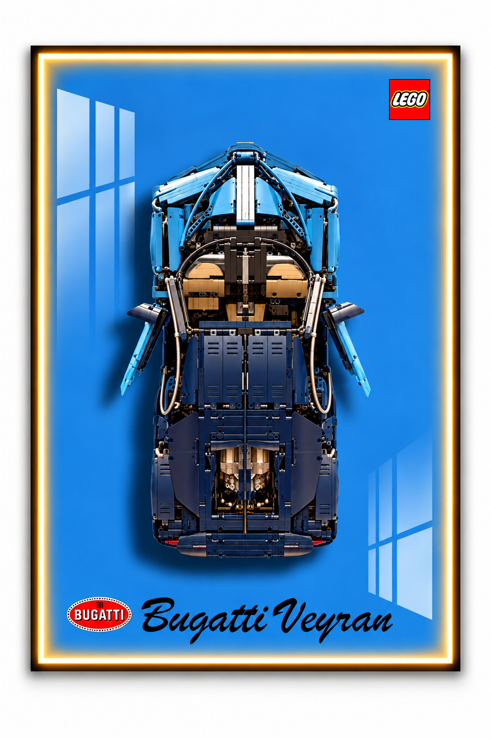 Bugatti Chiron 3D Lego Display Board