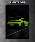 Porsche GT3 RS LED Car Display Frame - Neon Green