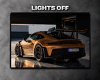 Porsche 911 GT3 RS LED Car Display Frame - Orange