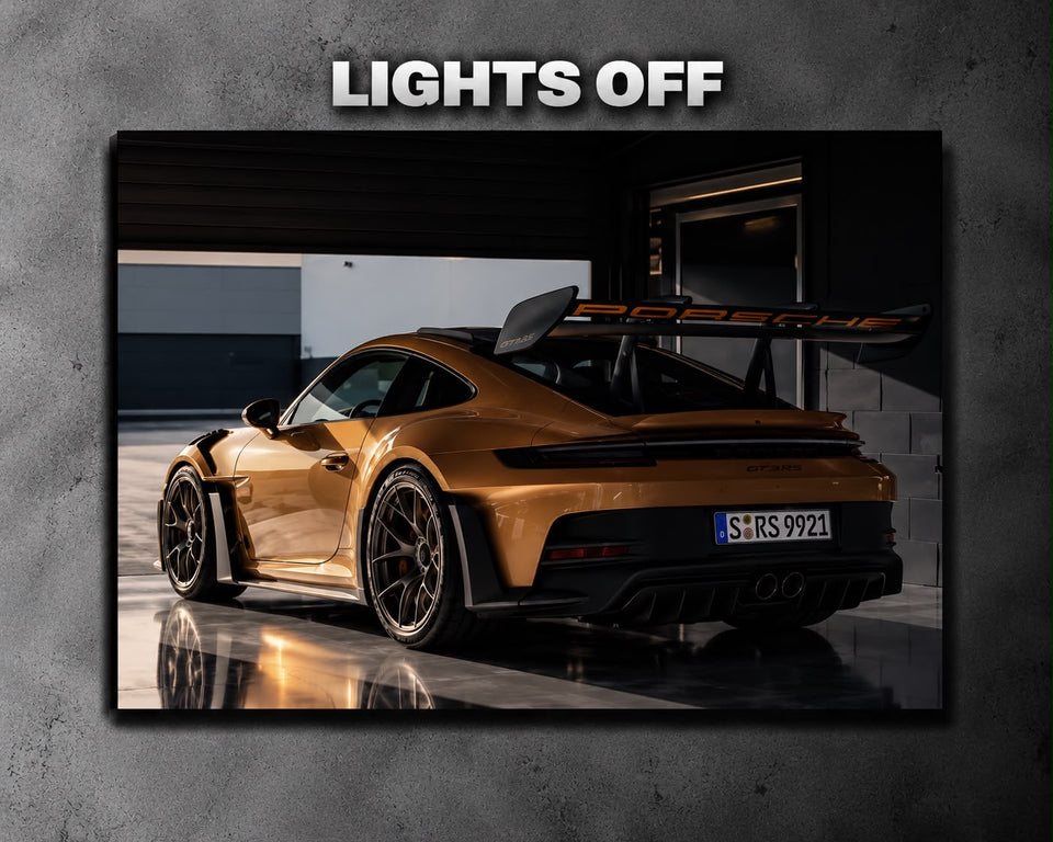 Porsche 911 GT3 RS LED Car Display Frame - Orange