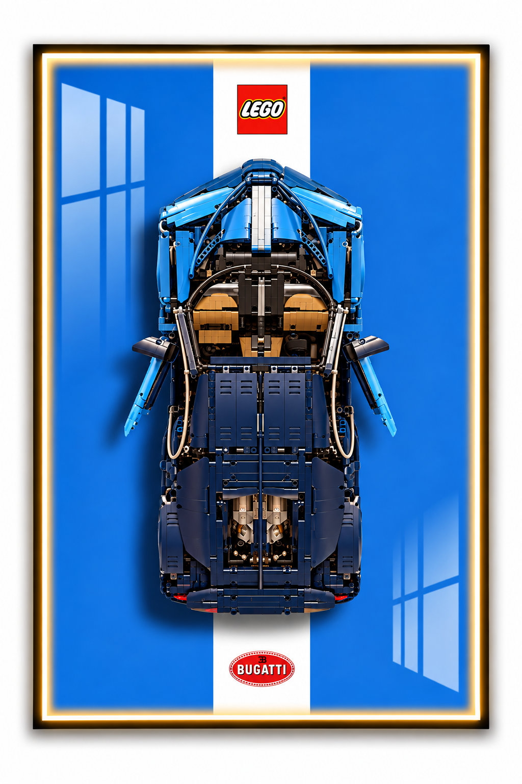 Bugatti Chiron 3D Lego Display Board