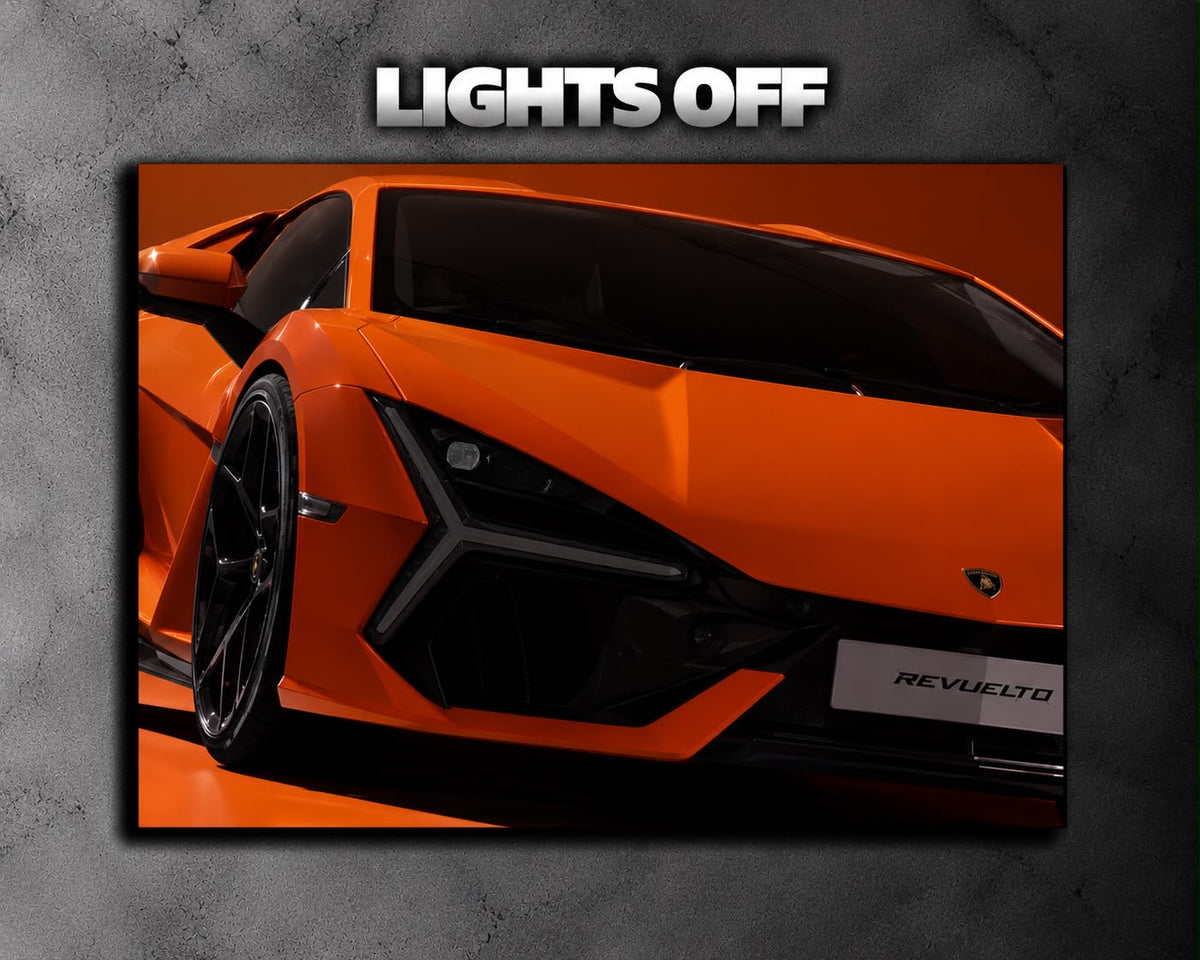 Lamborghini Revuelto LED Car Display Frame - Orange