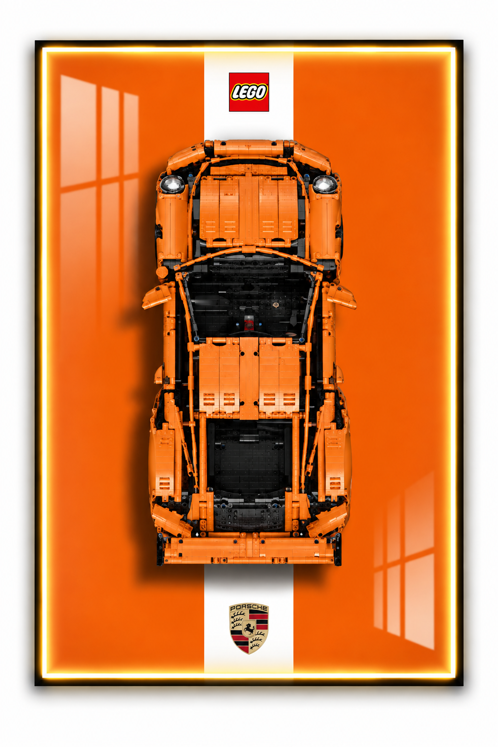 Porsche 911 GT3 RS Lego 3D Display Board