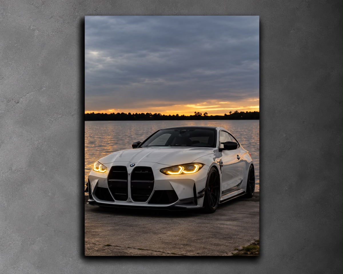 BMW Competition LED Car Display Frame - White