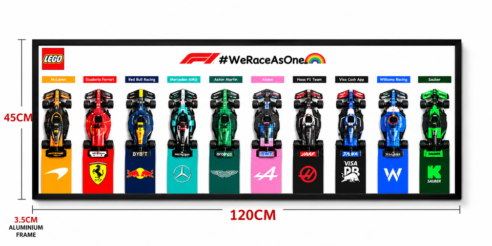 Formula 1 Cars Display Frame - White