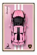 Lamborghini Aventadore Pink Lego 3D Display Board