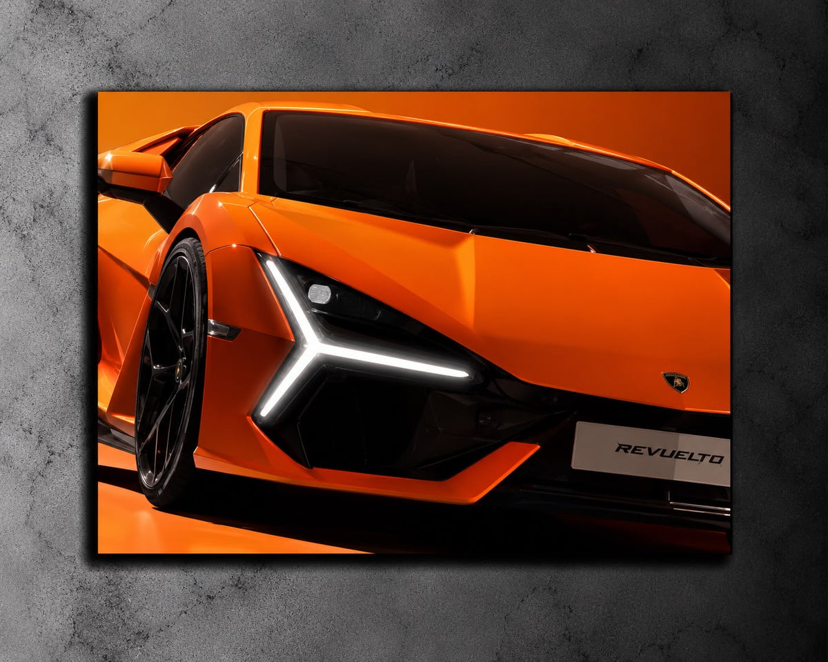 Lamborghini Revuelto LED Car Display Frame - Orange